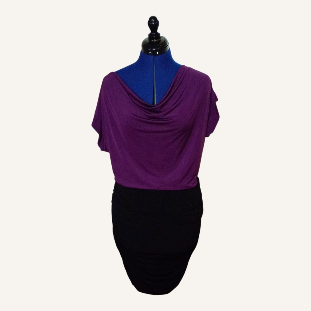 Guess Dress Colorblock Purple Top And Black Skirt Size XL